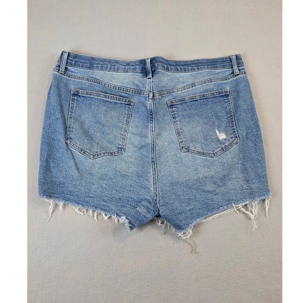Torrid Womens 18 High Rise Short Short Distressed Classic Denim Jean Shorts Blue - Picture 10 of 12